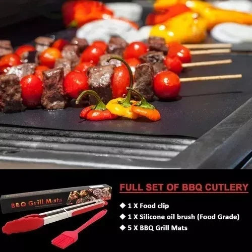 Kit Bbq Con Accesorios + Láminas Antiadh