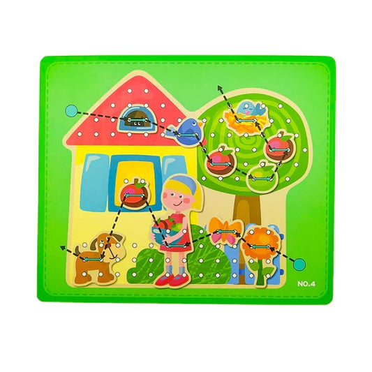 Juego Didactico En Madera Con Cuerdas Ar